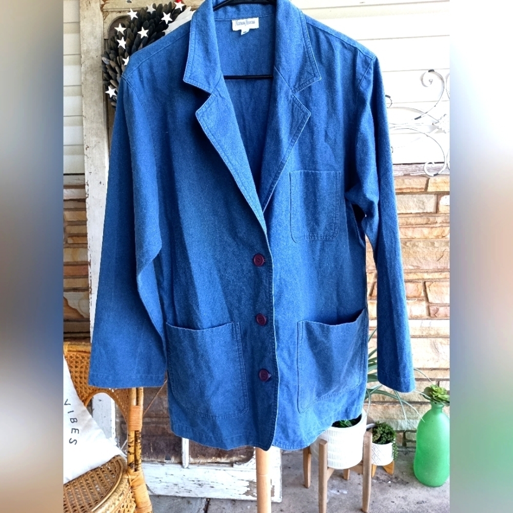 Vintage Neimen Marcus Blue Denim Women's Jacket_Medium